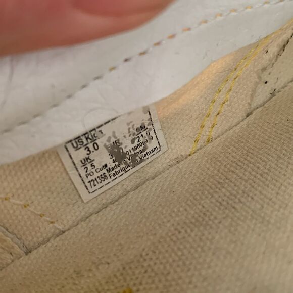 Vans yellow and white checkered printed slip on elastic kids size 3 - Picture 8 of 8